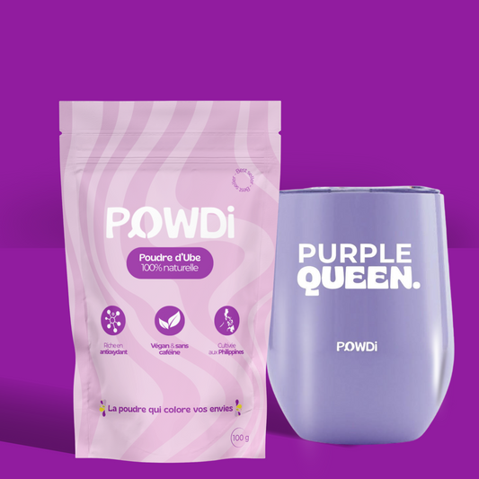 Pack Ube POWDI – Poudre d’Ube 100g + Mug Isotherme "Purple Queen" (Édition Limitée)