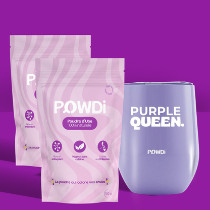 Pack Ube POWDI – Poudre d’Ube 100g + Mug Isotherme "Purple Queen" (Édition Limitée)